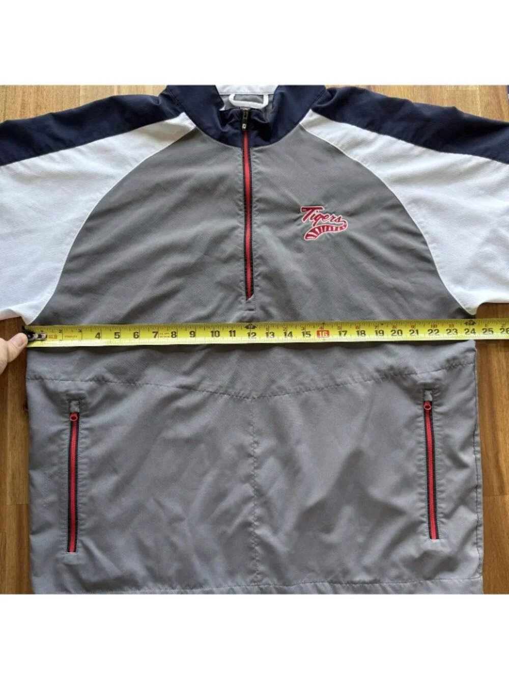 FootJoy FJ Men's 1/2 Zip‎ Short Sleeve Golf Windbreaker Sz Large Coaches Tigers